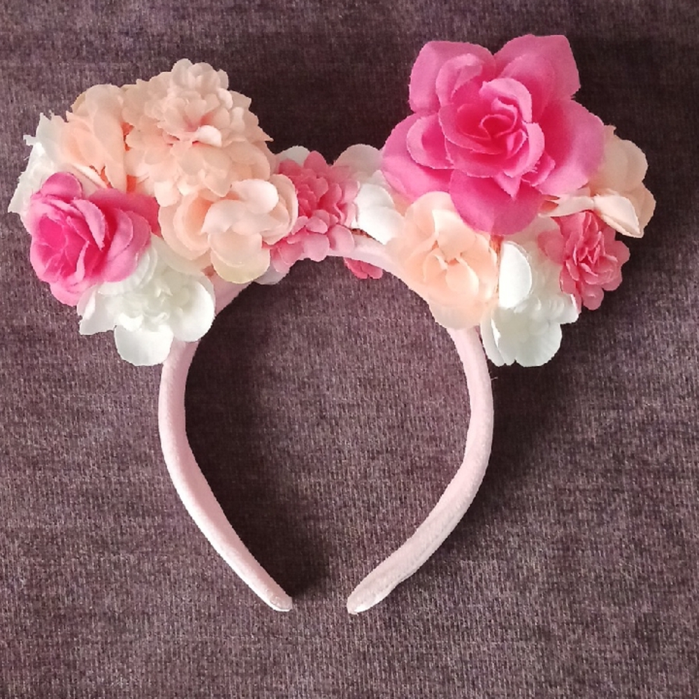 Disney Pink Floral Ear Headband